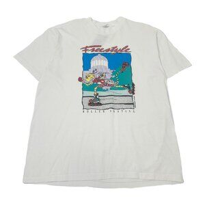 1996 Freestyle Roller Skating Cat Graphic Tee L